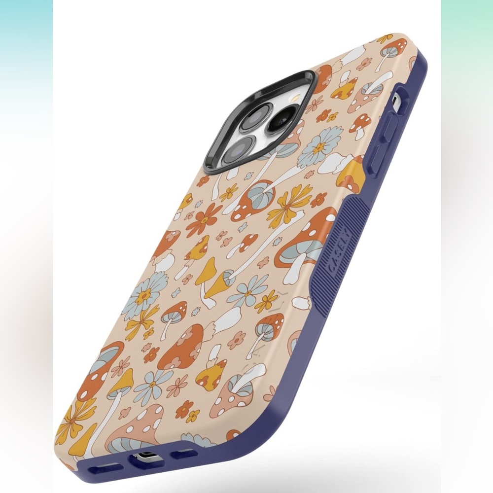 Casely iPhone 13 Pro Case Mushroom Magic Retro Floral Compatible with MagSafe